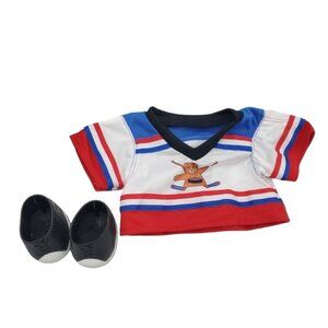 Build a Bear‎ Hockey Jersery & Black Shoes Smaller Size Mini Sports Outfit Shoes